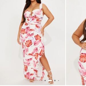 Floral Ruched Maxi Dress